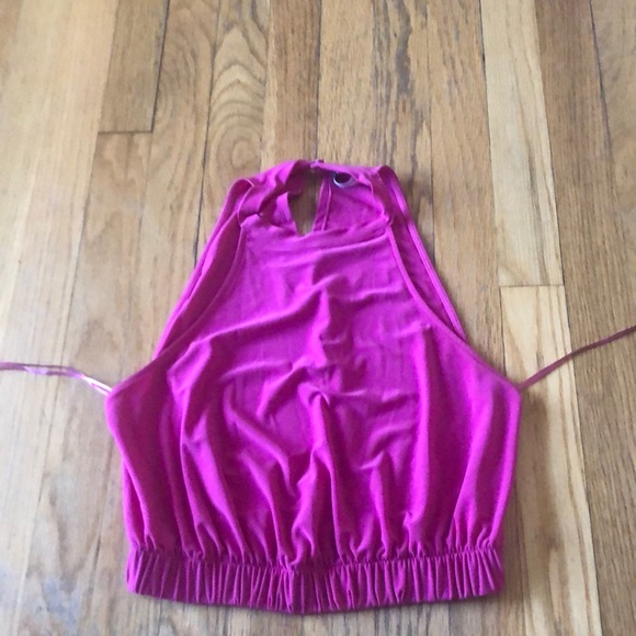 Zara Tops Zara Halter Top Beautiful Bright Pink Poshmark
